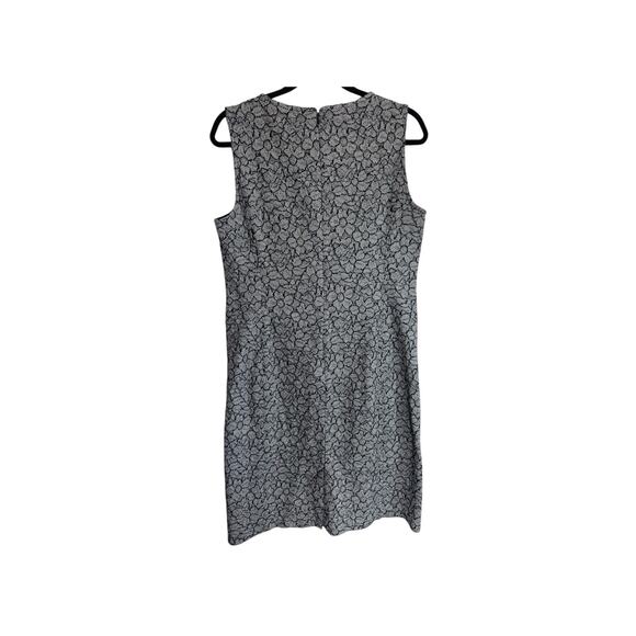 Lands' End Blue Floral Pockets Sheath Dress Cotton Blend Womens 12 Chic Office - Picture 10 of 11